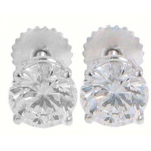 2.02 CT Round Cut Diamond Stud's Earrings 14 K