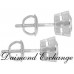 1.90 CT Round Cut Diamond Stud's Earrings Bezel Setting