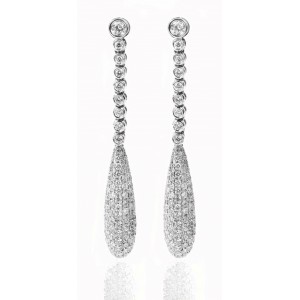 4.15 CT Women's Chandelier Style Diamond Earrings 18 K