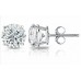 2.00 ct Cubic Zirconia Round Cut Stud Earrings In Silver New