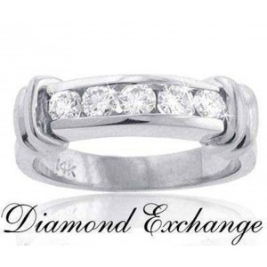 0.85 CT Women's Round Cut Diamond Wedding Band Ring